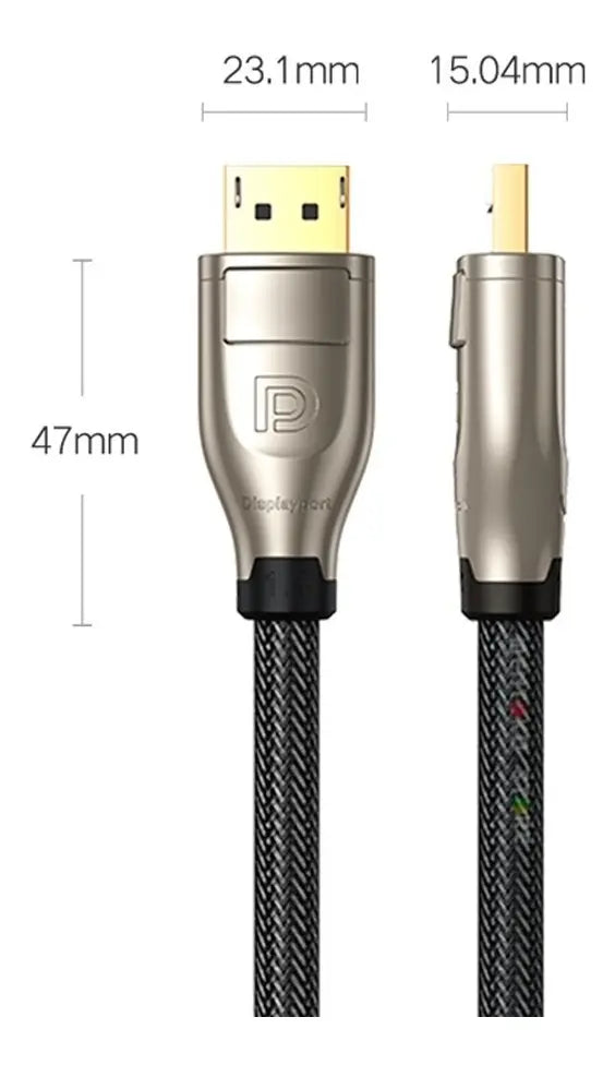 Cable Displayport Premium Dp 1,4 8k Trenzado 144hz 1m Ugreen