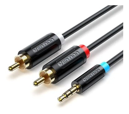 Cable Auxiliar Adaptador De 3,5 Mm A 2 Rca 2m Macho Vention