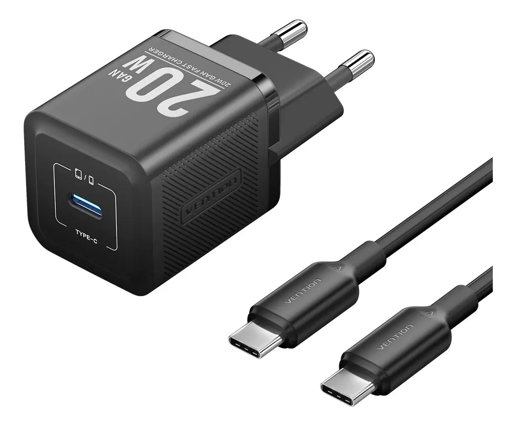Cargador Con Cable Adaptador Carga Rapida Usb C 20w Vention