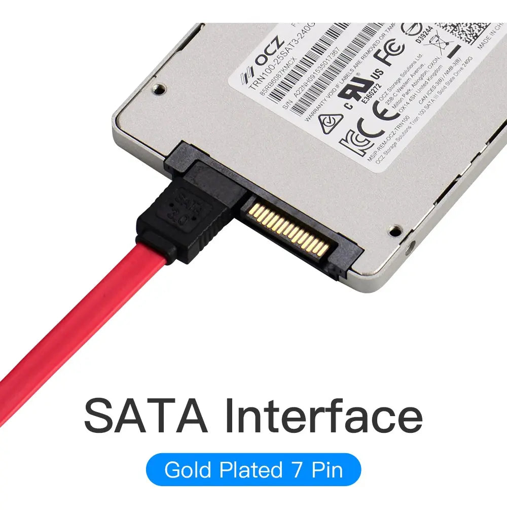 Cable Sata 3,0 Datos Grabador Disco Duro Doble Traba Vention Rojo