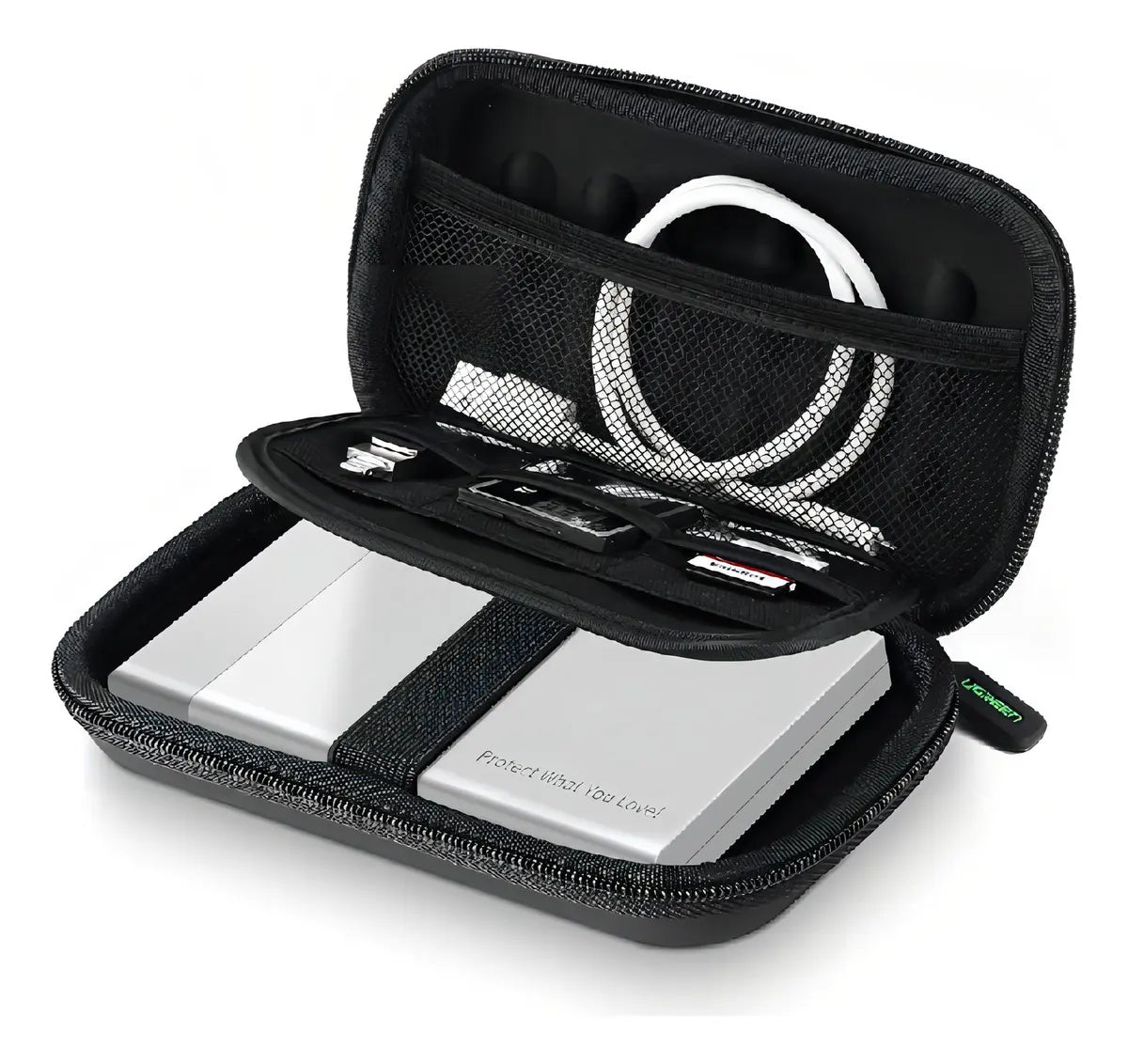 Estuche Portatil Para Disco Duro Externo Cables 3,5 Ugreen Negro