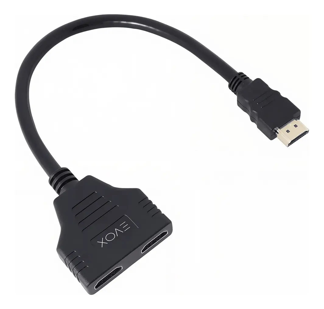 Splitter Hdmi 1x2 Cable Adaptador Evox 0,30cm 1080p Negro