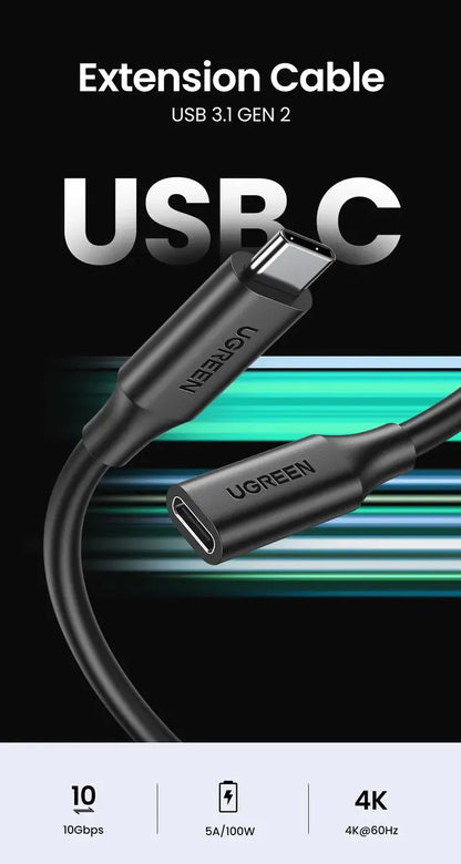 Cable Extensor Usb C 3,1 Thunderbolt 3 100w 4k Ugreen 1m