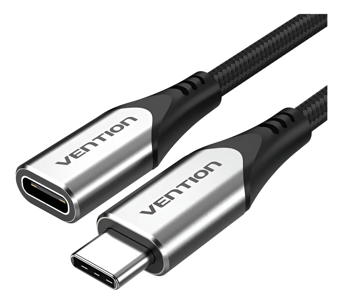 Cable Extensor Usb C 0,5 M Algodon Mallado Vention Negro