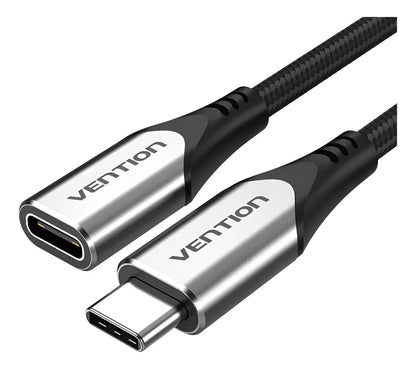 Cable Extensor Usb C 0,5 M Algodon Mallado Vention Negro