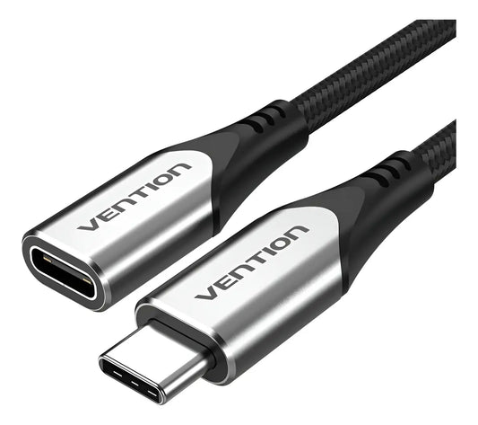 Cable Extensor Usb C 0,5 M Algodon Mallado Vention Negro