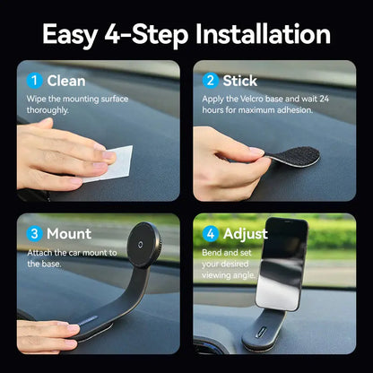 Soporte Cargador Auto Porta Celular 2 En 1 Magnetico Vention Negro