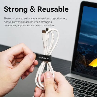 Tira Organizadora De Cables Autoadhesivo X10 12cm Vention Negro