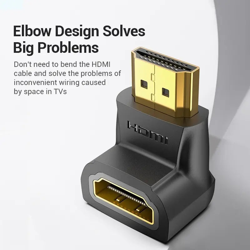 Adaptador Hdmi Macho A Hdmi Hembra Codo 90° Grados Vention