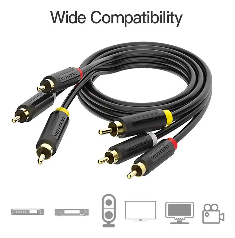 Cable Rca Av Premium Audio Y Video 3x3 2 Metros Vention