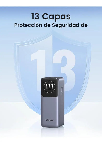 Power Bank Bateria Portatil 12000mah 100w Usb Tipo C Ugreen Gris