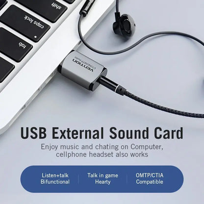 Adaptador De Audio Externo Usb Jack 3,5 Omtp Ctia Vention
