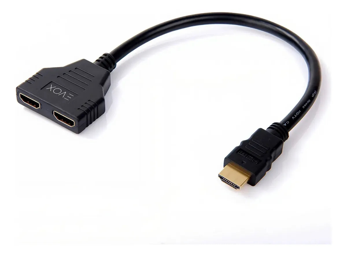 Splitter Hdmi 1x2 Cable Adaptador Evox 0,30cm 1080p Negro