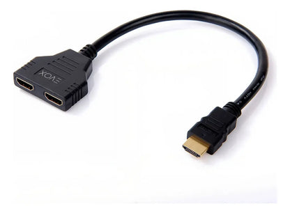 Splitter Hdmi 1x2 Cable Adaptador Evox 0,30cm 1080p Negro