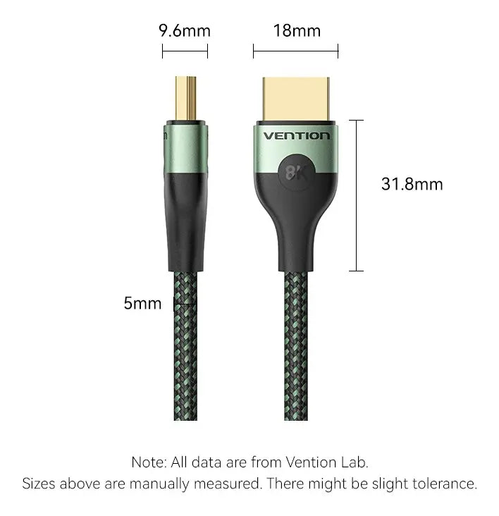 Cable Hdmi 2,1 - 8k 60hz 4k 2k 240hz Hdr Vrr 1 Metro Vention