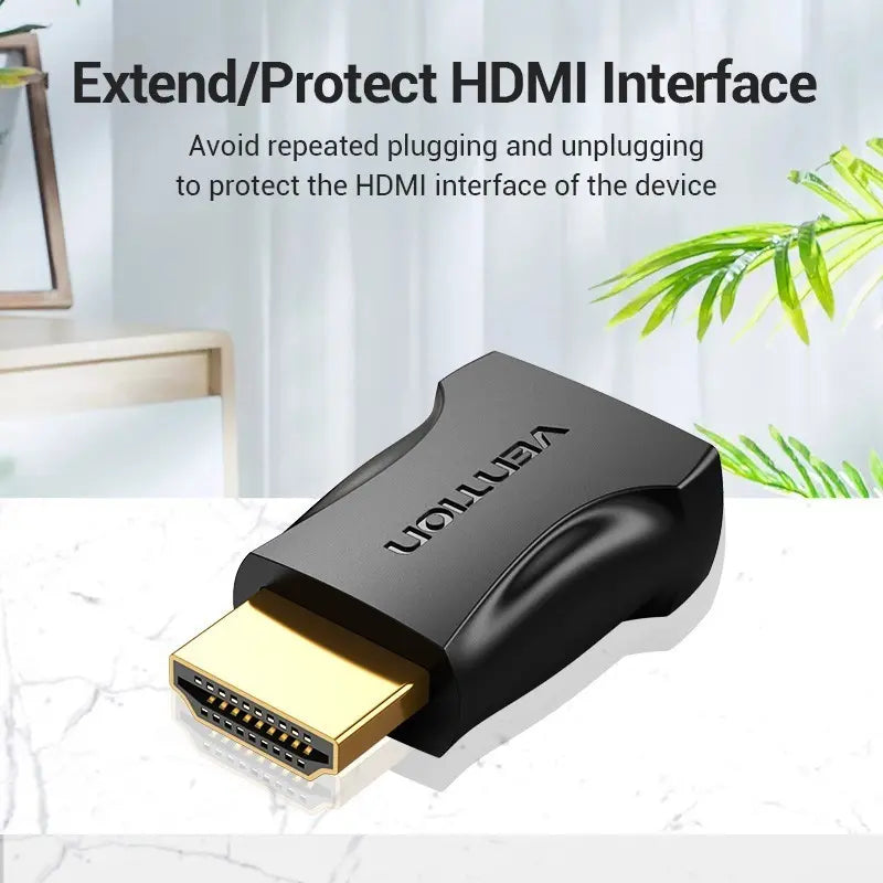 Adaptador X2 Hdmi Macho A Hdmi Hembra 4k Hd 3d Oro Vention