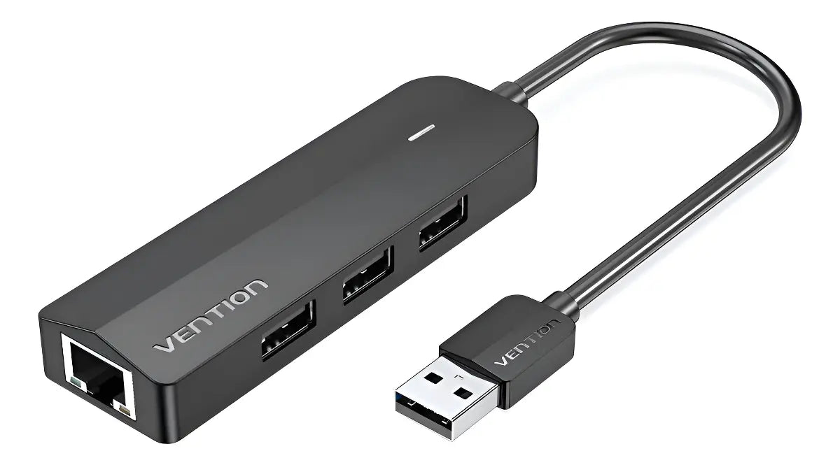 Hub Multipuerto 4 En 1 - Usb A Usb 2,0 Micro-b Rj45 Vention Negro