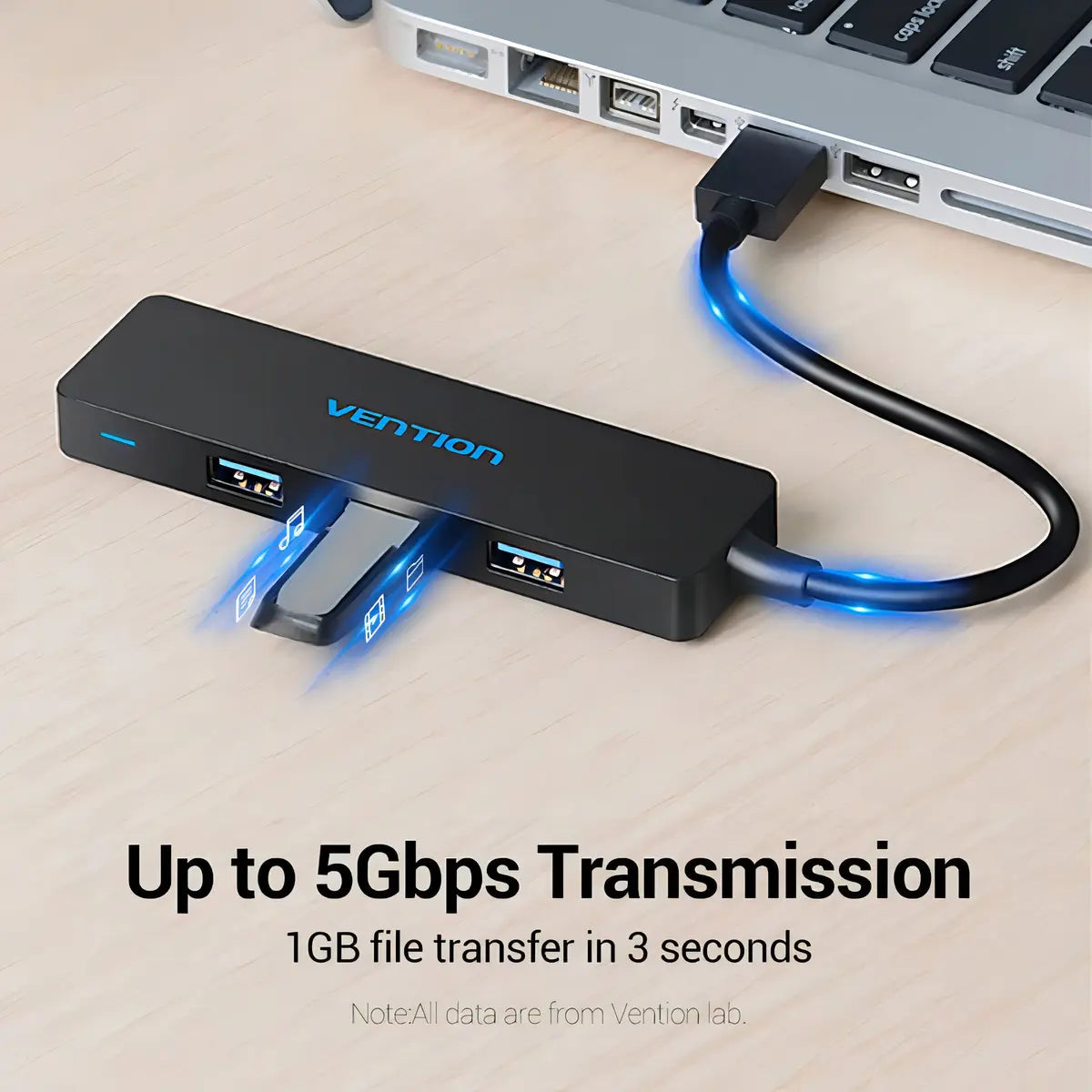 Hub Adaptador Multipuerto 4 En 1 Usb 3,0 Vention Negro