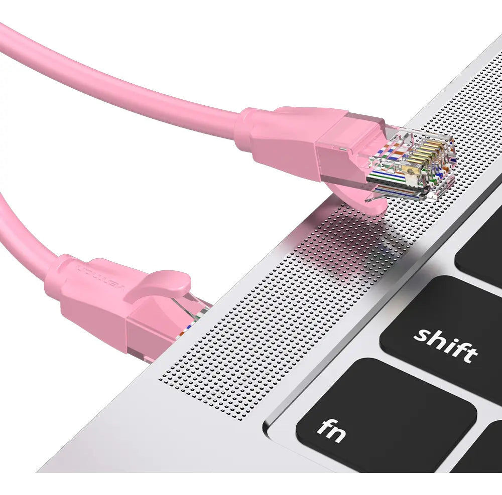 Cable Red Cat6 Utp Gigabit Patch Cord Rj45 Rosa Vention