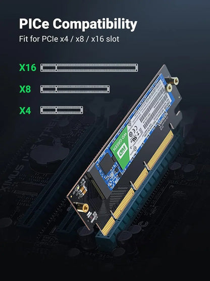 Placa Adaptador Pcie 4,0 X16 A M,2 Nvme Ssd M Key Ugreen
