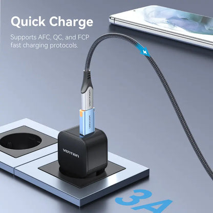 Adaptador Usb Hembra A Usb C Otg 3,1 10 Gbps Vention Azul Acero
