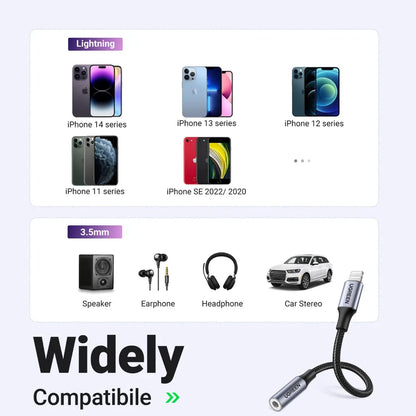 Adaptador Audio Para Lightning A Jack Hembra 3,5mm Ugreen