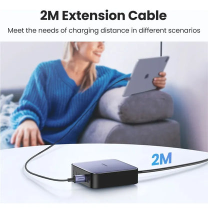 Cargador Premium 6 En 1 Usb-c X4 Usb X2 Alumino 200w Ugreen Negro