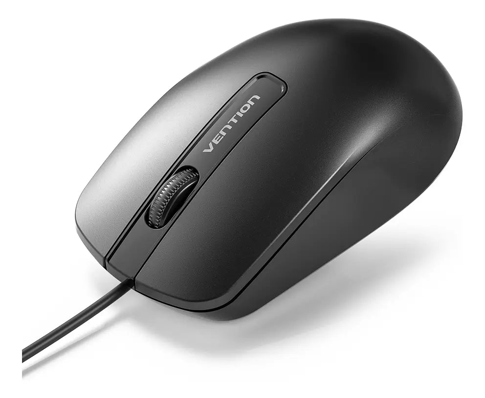 Mouse Optico Vention Usb Cable 1200 Dpi Oficina 1,5 Metros Negro