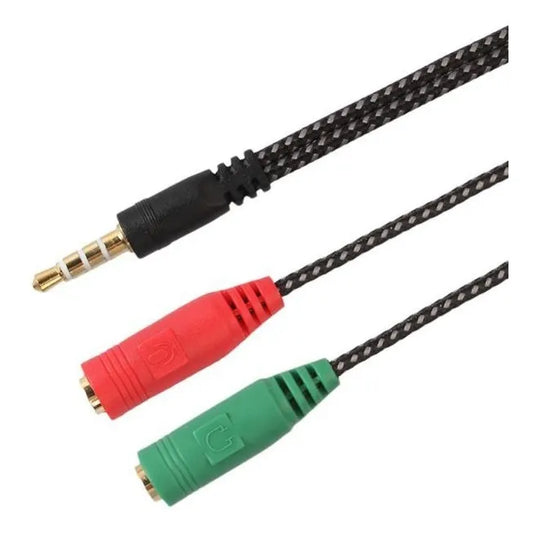 Cable Adaptador Splitter Audio 3,5mm Mic Auricular Evox