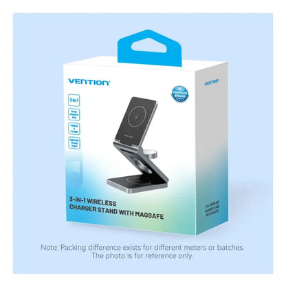 Cargador Inalámbrico 3 En 1 15 W Con Magsafe Gris Vention Gris