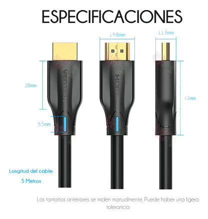 Cable Hdmi 2,1 Premium 8k Earc 120hz 48gbps 5 Metros Vention