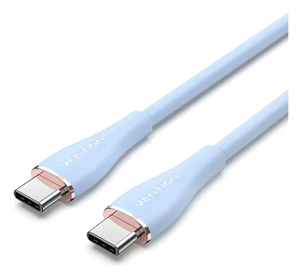 Cable Usb C Carga Rapida 1,5m 5a 100w Pd Silicona Vention Celeste