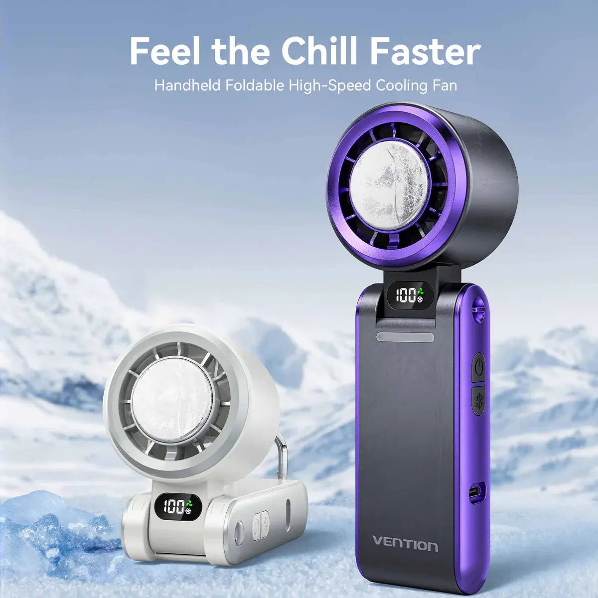 Ventilador Portátil Con Refrigeracion Plegable Usb C Vention Blanco