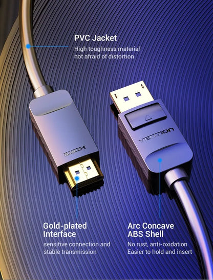 Cable Adaptador Premium Display Port Dp A Hdmi 1,5m Vention