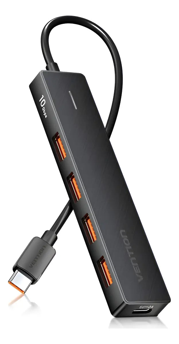Hub Usb Tipo A 3,2 Otg 5 En 1 10gbps 15cm Para Disco Vention Negro