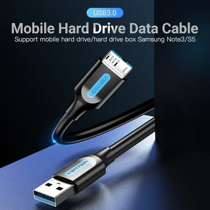 Cable Usb 3,0 A Micro B 1,5 M Disco Rigido Externo Vention Negro