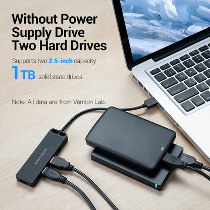 Hub Adaptador Multipuerto 4 En 1 Usb 2,0 Vention Negro