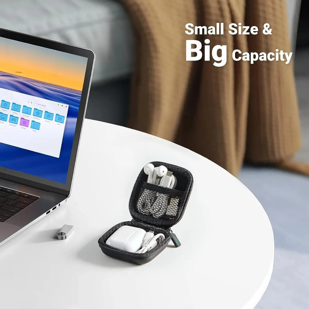 Estuche Para Auriculares Cables Y Accesorios Negro Ugreen