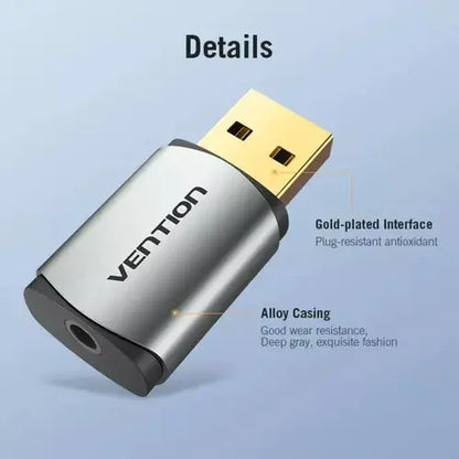 Adaptador Tarjeta De Audio Externo Usb Jack 3,5 Ctia Vention