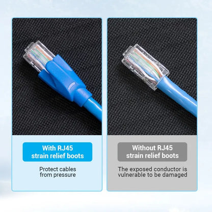 Bolsa 100 Capuchones Rj45 Fichas Cable De Red Azul Vention