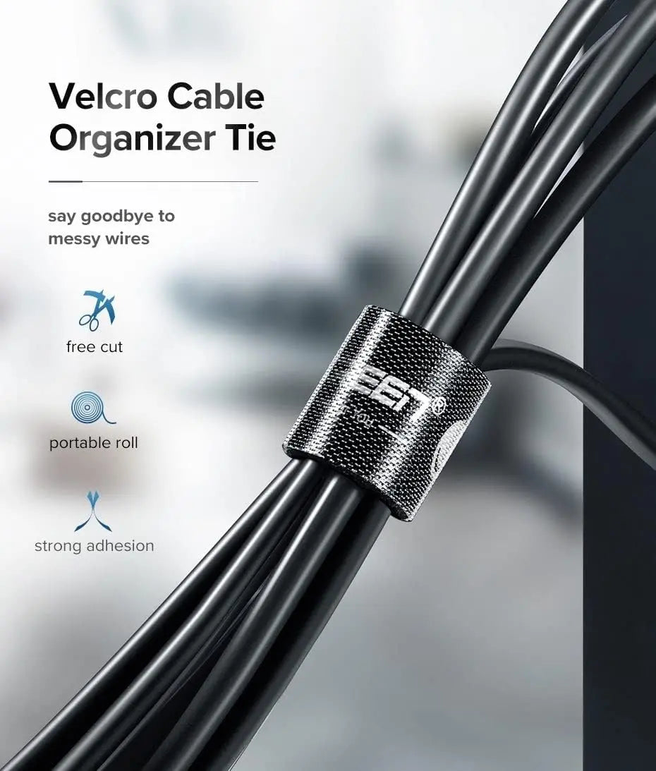 Tira Organizadora De Cables Premium Velcro Nylon 2m Ugreen Negro