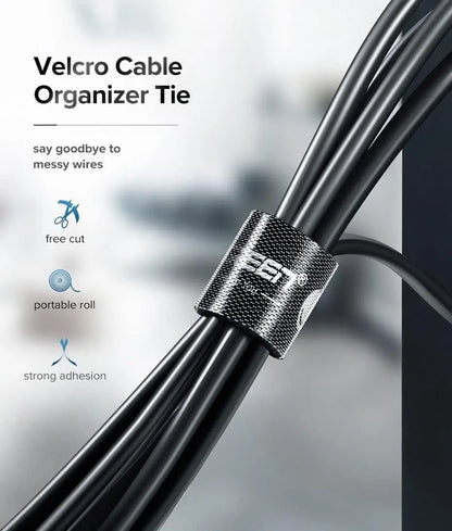 Tira Organizadora De Cables Premium Velcro Nylon 2m Ugreen Negro