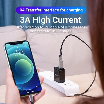 Adaptador Usb 3,0 Macho A Usb C Tipo C Hembra Vention Gris