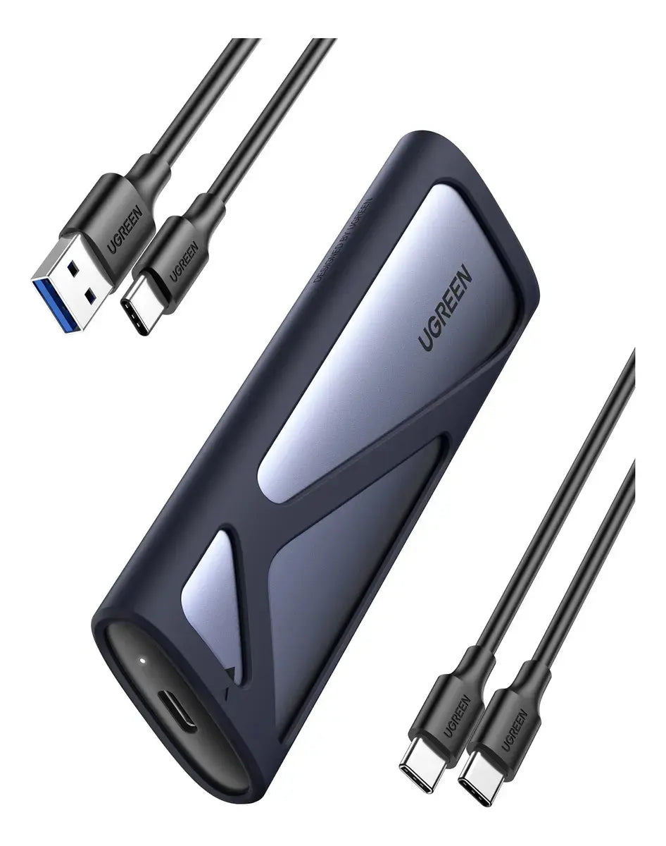 Carry Disk M,2 Nvme Sata Ssd Usb-c Aluminio Y Goma Ugreen Gris