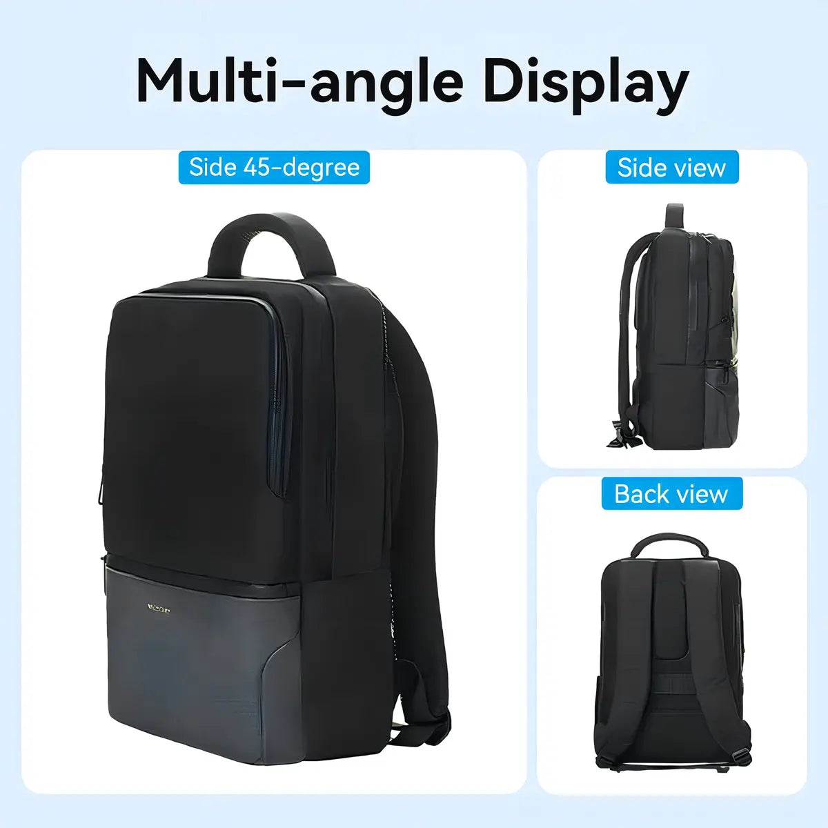 Mochila Porta Notebook Y Laptop 15,6 Ipx4 18 Litros Vention Negro Liso