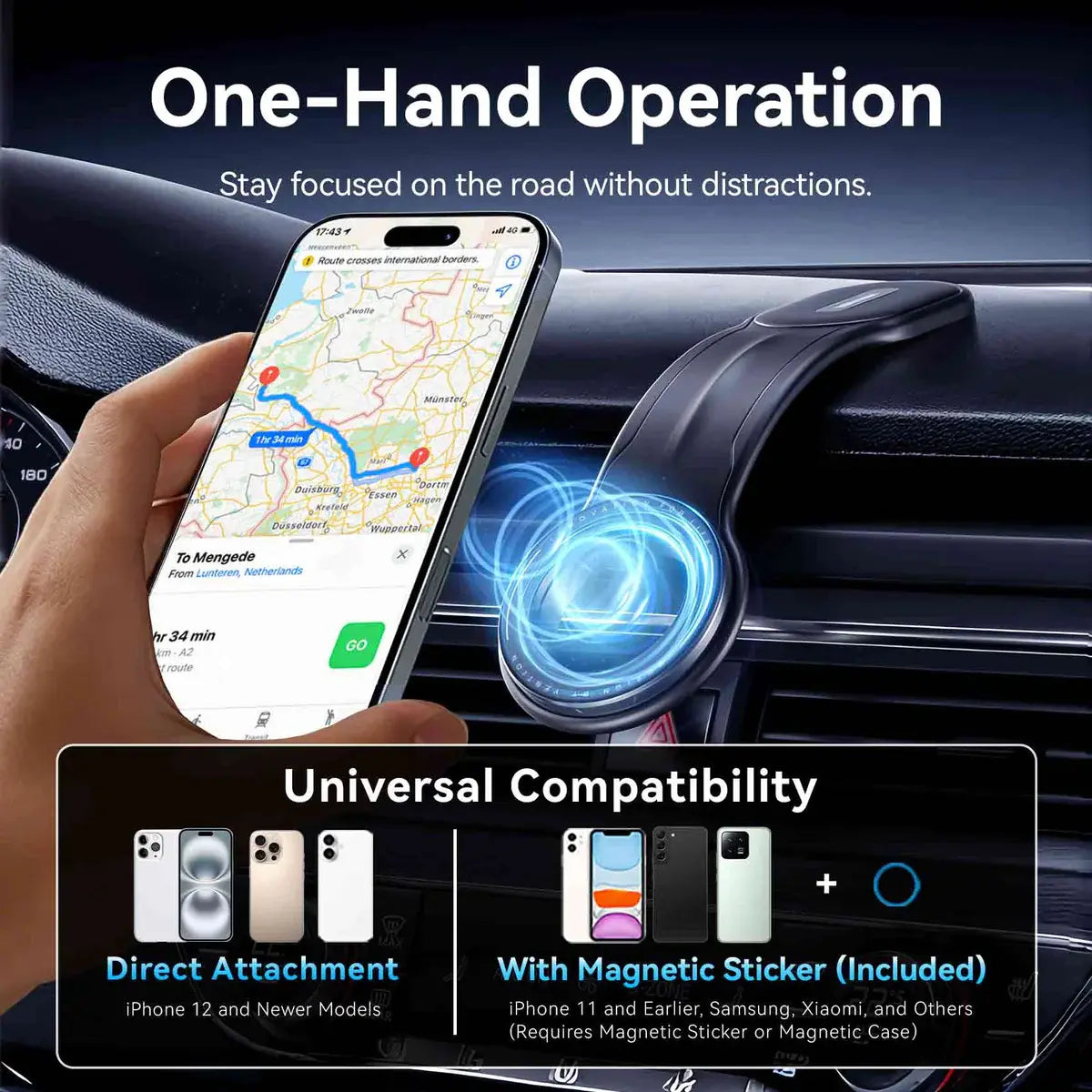 Soportes Porta Celular Para Autos Vention Negro