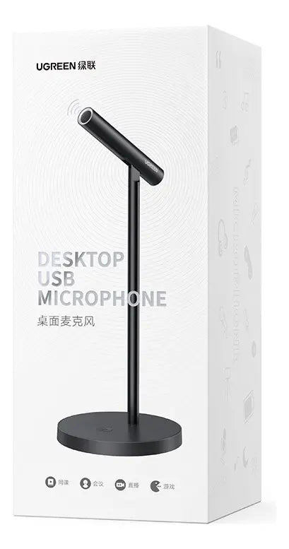 Micrófono Usb C De Escritorio Omnidireccional 360 Ugreen Negro
