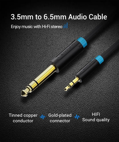 Cable Adaptador Aux 3,5 A 6,5 Guitarra Audio 2 M Vention