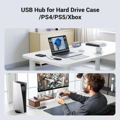Hub Adaptador 4 Puertos Usb A 3,2 Gen1 20 Cm Trenzado Ugreen Negro