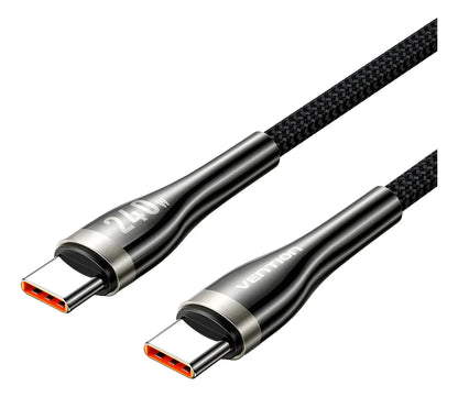 Cable Usb C Vention 1,2 Metros Carga Rapida 240w Trenzado Negro
